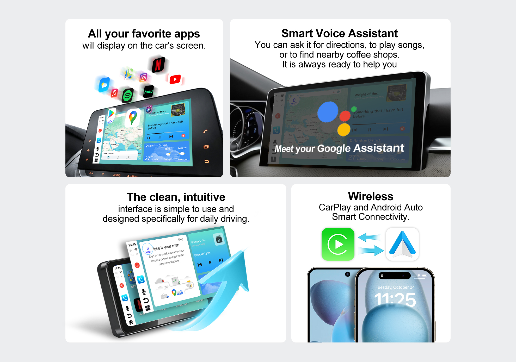 Youtube Netflix Android Ai Adaptor Carplay Box Android 16 For Original Car Screen