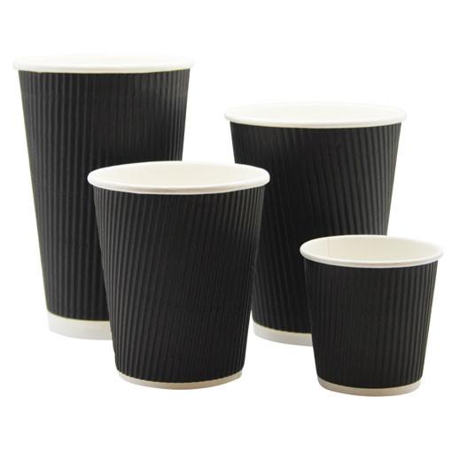 Hot Beverage Kraft Ripple Wall Paper Cups Food Grade Printing For Cafe / Home