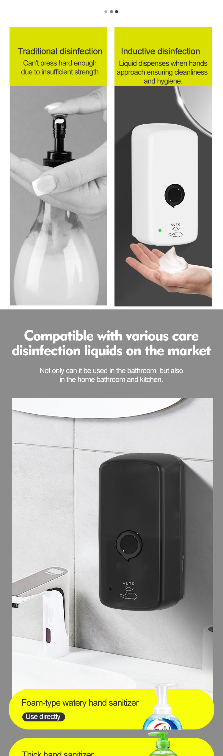 Modern Design Wall Mounted Foam Soap Dispenser with 3D Model Design for Convenient Bathroom Use