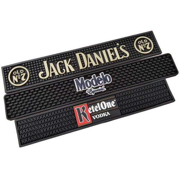 Black Soft Touch PVC Rubber Custom Design Bar Mat Spill Mat Rail Drip Mat
