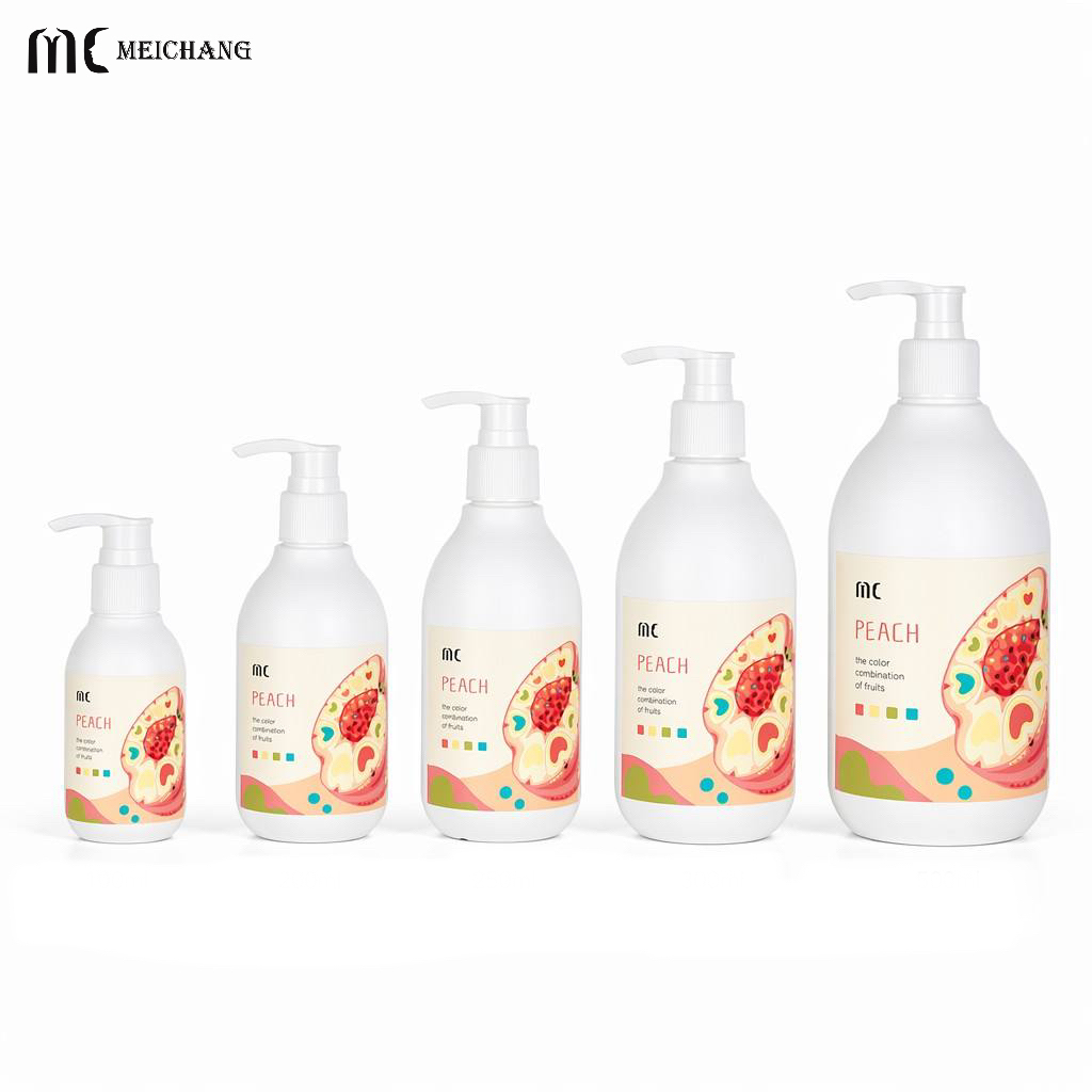 100ml-500ml Round PE Shampoo Bottle with Lotion Pump Custom Plastic Personal Care Packaging Bottle（MC-440）
