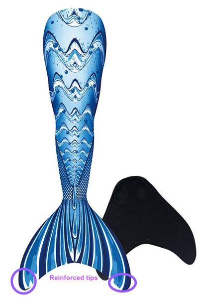 Shiny Fish Scale Texture Mermaid Tails For Swimming , Reinforced Tips Bikini Swimsuit Set