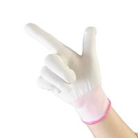 Poliéster antiestático feito malha da fibra do carbono das luvas do quarto desinfetado de Guantes Seguridad ESD para a limpeza