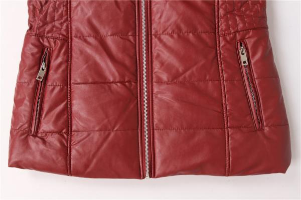 Ladies PU Coats Jacket Quality Fashion Keep Warm Autumn And Winter Burgundy