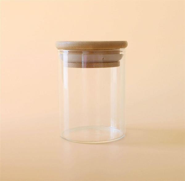 tampa de bambu de Herb And Spice Containers With do macarronete do alimento do vidro de Borosilicate 1-18oz 