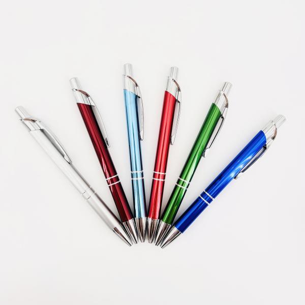 Papelería de la escuela Colorida Prensa de bolígrafo de metal 1.0mm Clip de plata bolígrafo portátil Imprimir logotipo