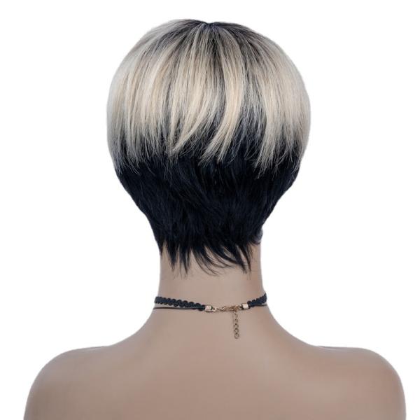 Machine Made Human Hair Wig T1B 613 Blonde Color Short Straight Wigs For Black Women