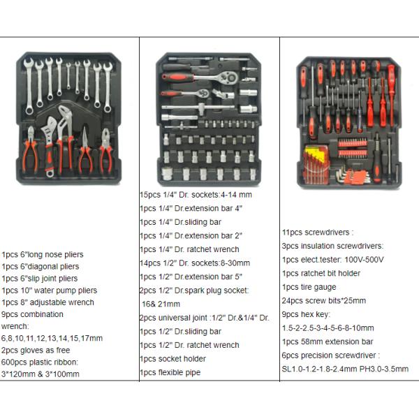 Chrome Vanadium Auto Tools And Equipment 999pcs Hand Tool Kit