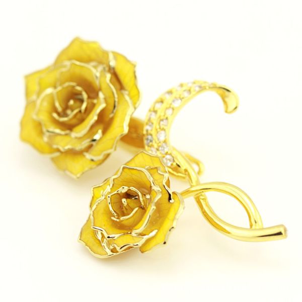 Factory Wholesale Gold Plated Rose Brooch Gold Dipped Brooches for Women Gifts Wedding Gift