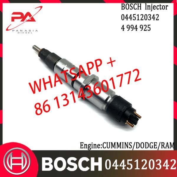 Inyector común diesel original 4994925 del carril 5253221 0445120342 0445120204 para CUMMINS/DODGE/RAM