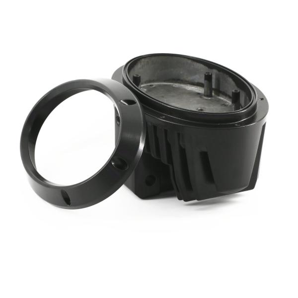 50000 tiros Vida do molde Deburring Black Coating Alumínio LED Flood Light Housing Die Casting