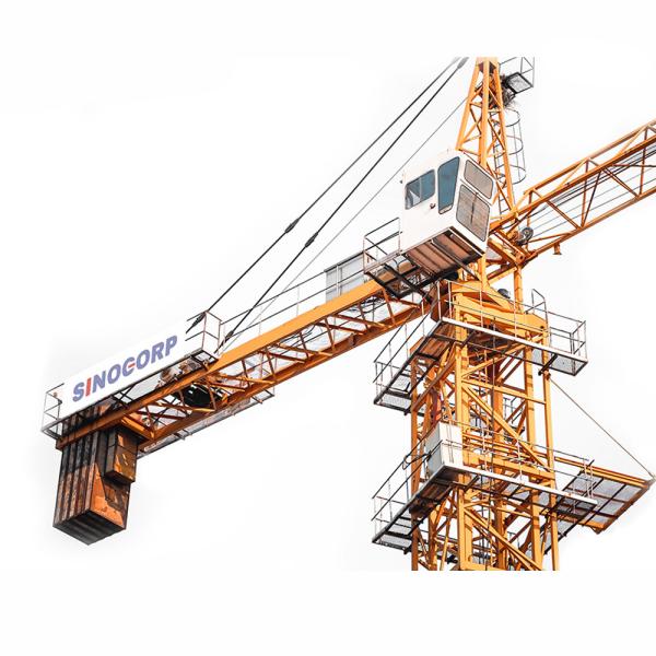 SINOCORP 8Ton Building Tower Crane 60m Boom Chassis Type / Low-Consumption Tower Crane With Anchor Frame