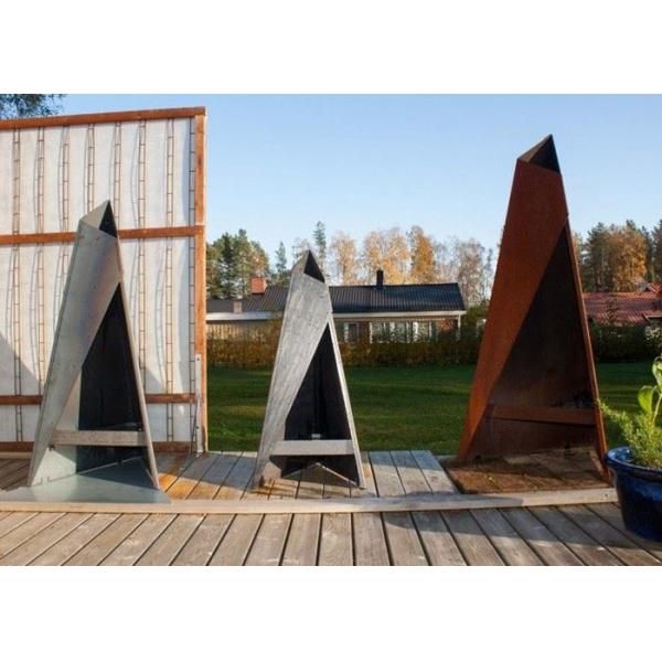 1500mm High Corten Steel Outdoor Fireplace