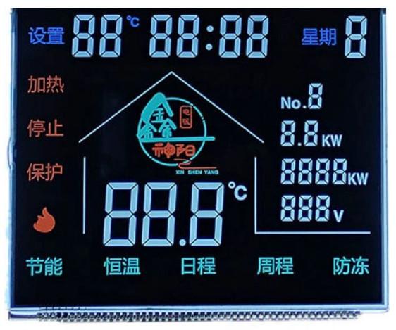 Custom 50 Pins VA LCD Display Household Appliances Segment LCD Display