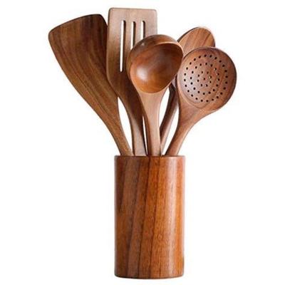 acacia Wooden Cooking Utensil Set Non Toxic Wooden Spatula For Nonstick
