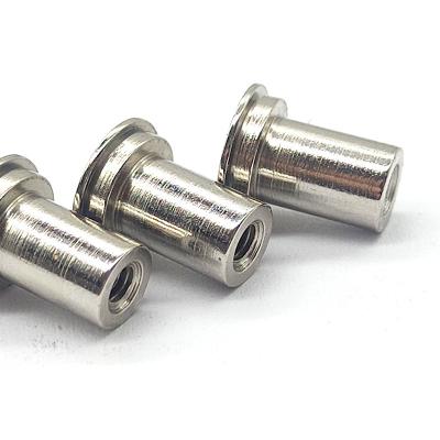 High Precision Hollow CNC Turning Parts Flat Head Rivet Nut Anodized Surface