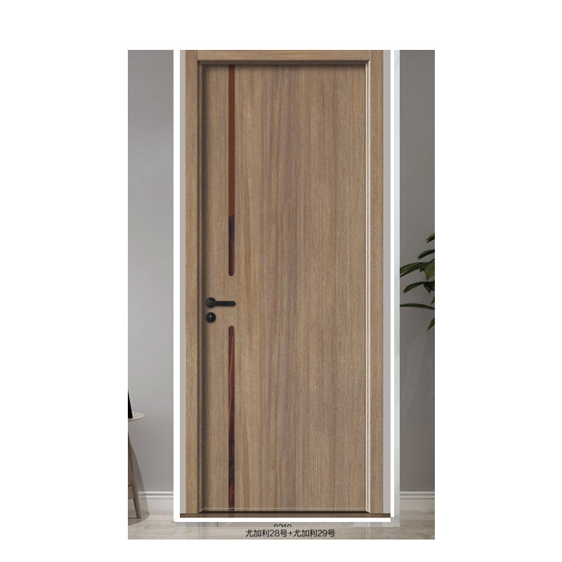 China Wooden Bedroom Doors Design Prehung Melamine Mdf House Hotel Room Interior Wood Doors with Frames With Smart Lock