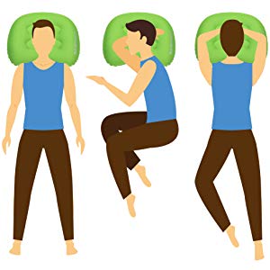 Blue / Green Color Inflatable Travel Pillow Polyester / Cotton Material