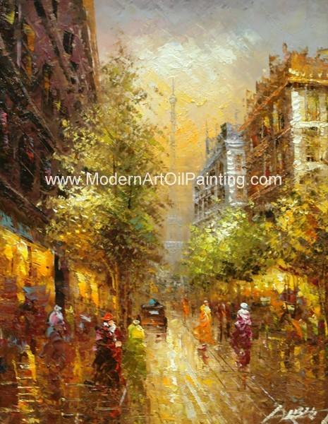 Home Decoration Villas Bars Paris Oil Painting Without Frame