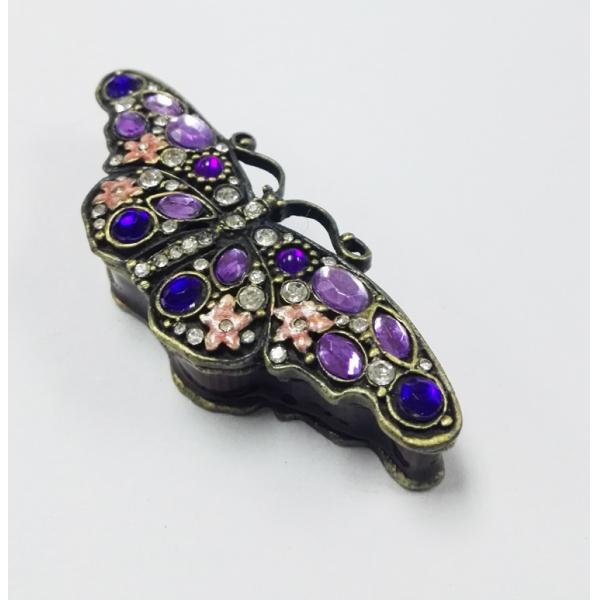 Butterfly trinket box metal necklace jewelry box