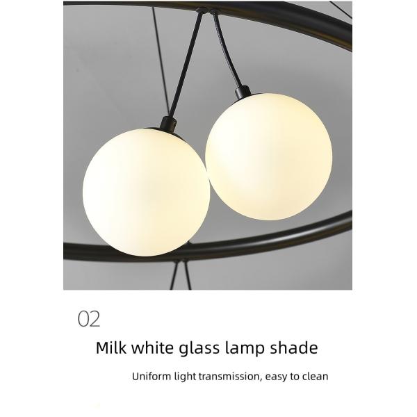 Свет СИД нордического простого творческого шарика столовой комнаты прожития выставочного зала вишни привесного светлого черный стеклянный