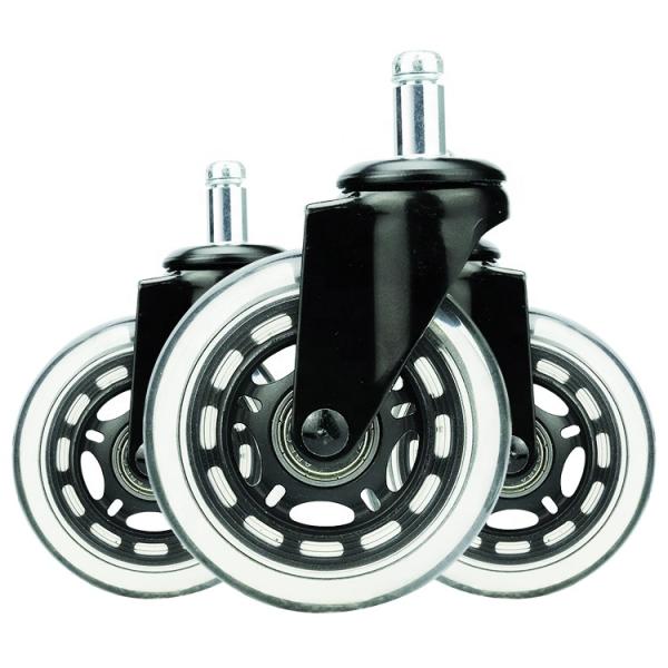 Рицинус колеса PU всеобщего рицинуса стула офиса молчаливого прозрачный 2 дюйма