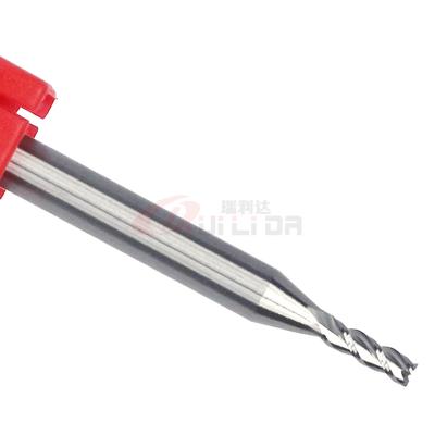 das flautas 2mm de alumínio do Hss HRC55 3 do cortador do moinho de extremidade de 1mm carboneto contínuo do CNC