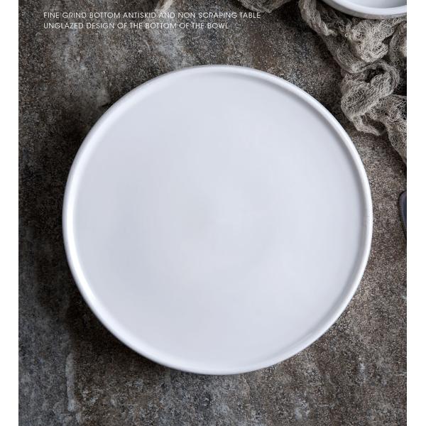 FDA Scratches Resistant Food Beverage Deep Porcelain Plate In Oven Industrial