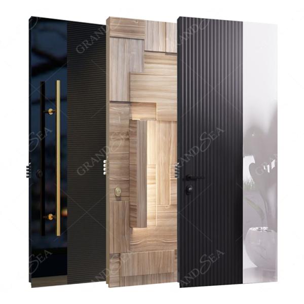 Hurricane Custom Villa Big Luxury Black Solid Wood Entry Modern Stainless Steel Front Entrance Cedar Pivot Door