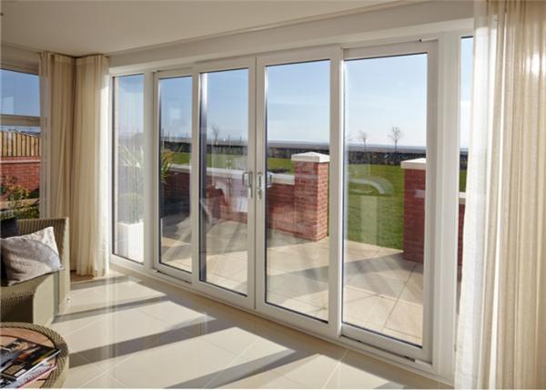 Clear Glass Commercial Aluminium Doors Horizontal Sliding Opening Direction