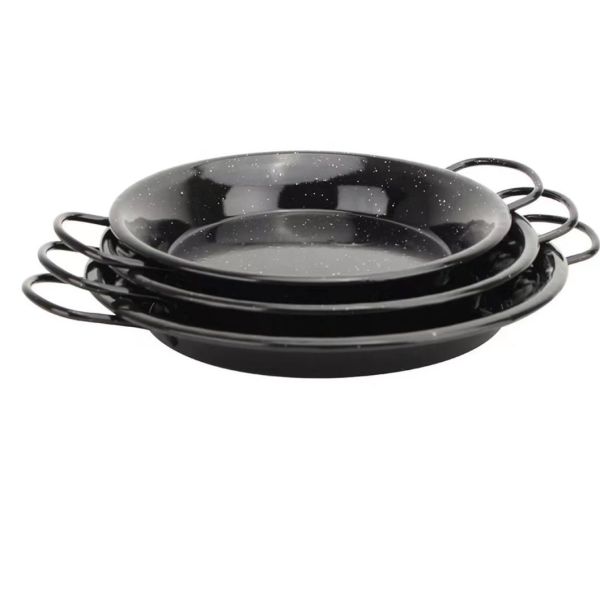 Daily Shallow Type Enamel Paella Pan Seafood Cooking Pan With Eco Friendly Materials