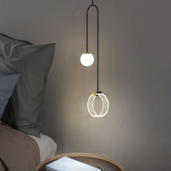 Modern Iron Minimalist Style High Glass Bamboo LED Pendant Lights for Control Mode