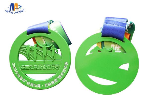 Spay Green Zinc Alloy 65*4MM Walking Stock Medals