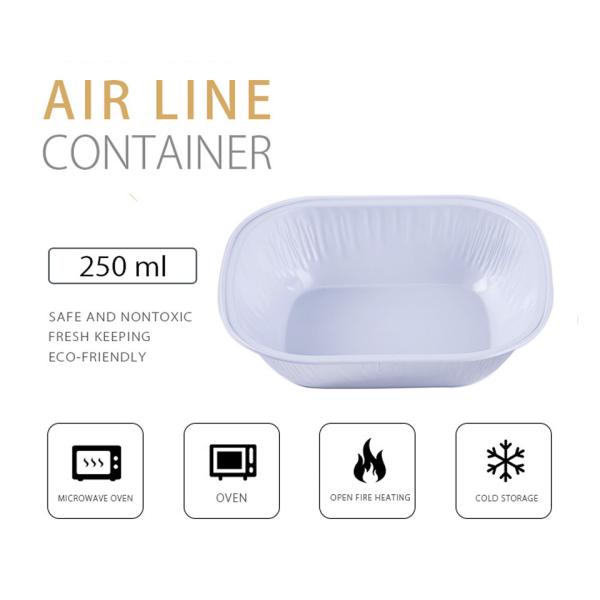 контейнеры еды авиакомпании пищевых контейнеров алюминиевой фольги 250ml устранимые летные покрытые поставляя еду с крышками