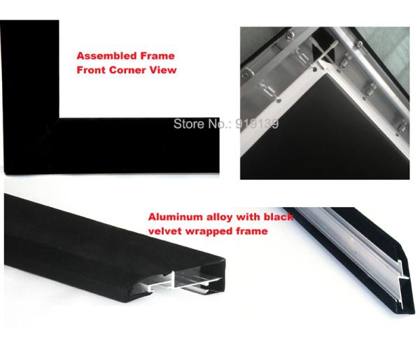Great Design 135 Curved Fixed Frame DIY Projector Screens 16 To 9 With 80mm Black Velevt