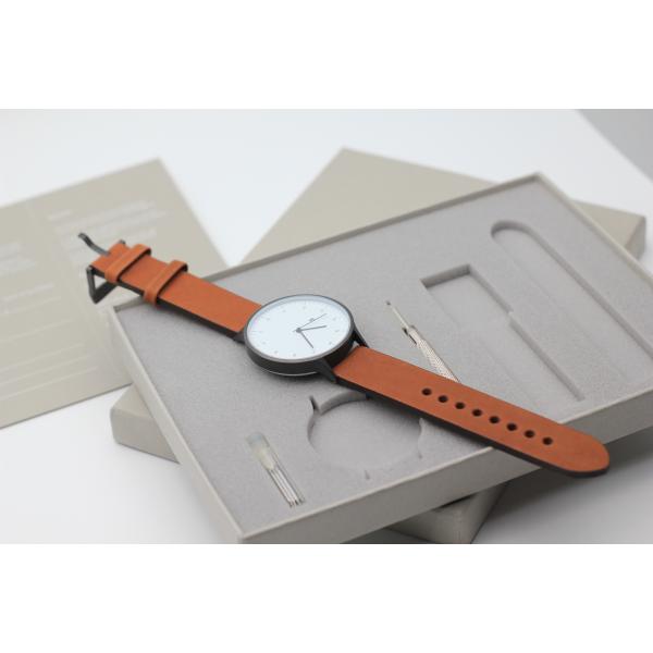 Minimalist Brown Leather Band Watch , Mens Designer Watches Brown Leather Strap