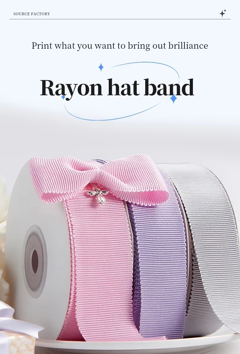 2026 New Design Factory 196 Color 1Inch Petersham Ribbon Printed Ribbon Wholesale Hat Decoration Packing
