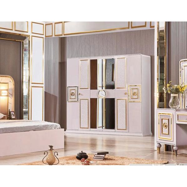 Мебель спальни MDF 5pcs PU классическая устанавливает собрание виллы простое