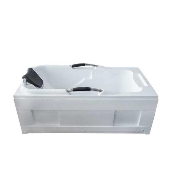 Bathroom Freestanding Acrylic Soaking Tubs 59 Inch With Pillow And Armrest