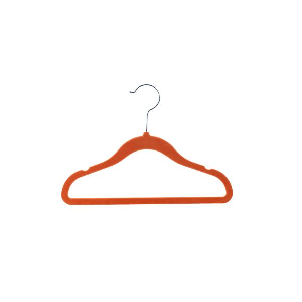 Notched Shoulders Portable Kids Velvet Coat Hangers