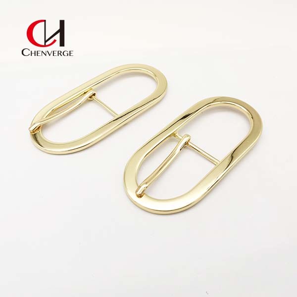 Unisex Antirust Center Bar Roller Buckle , Anticorrosive Gold Oval Belt Buckle