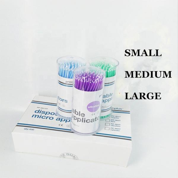 Safety standard GB/T 32610 Disposable Dental Ultra fine regular cylinder Micro brush Applicators s m l