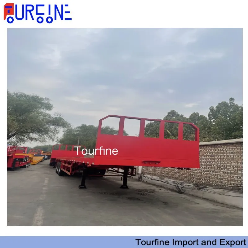 4 Axle 80 Ton Extendable Flatbed Semi Trailer for 40FT and 45FT Container Transport