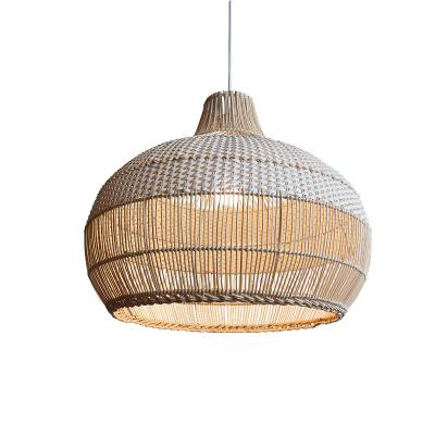 Bamboo Rattan Pendant Light , Wicker Ceiling Lamp For Indoor Home Decor