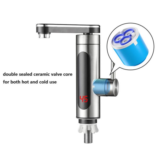 Bathroom Electric Instant Water Heater Tap With 360 Degree Rotatable Outlet And LED Display