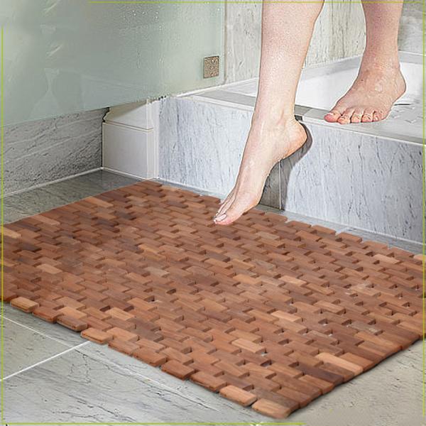 L'économie de l'espace enroulent le tapis de bain en bois exhalé par 50*70*0.8cm