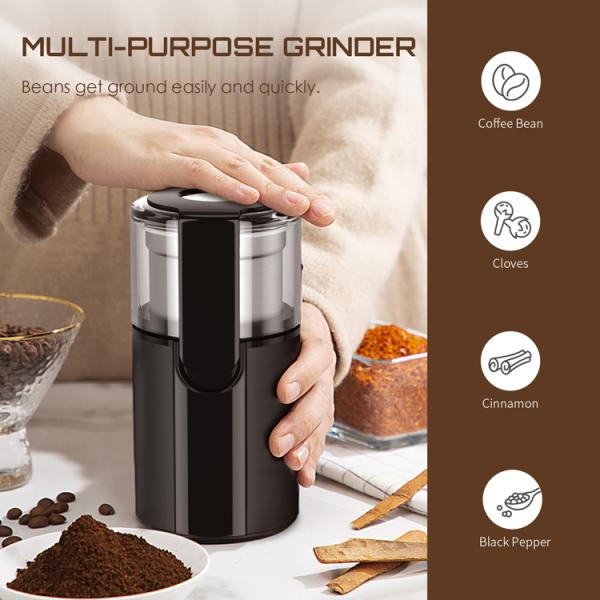 UL Plug Electric Coffee Grinder Coarse Powder Black Stainless Steel Coffee Grinder Machine