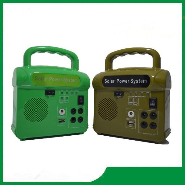 10w mini portable solar lighting system, home lighting kits with FM radio and phone charger for cheap sale