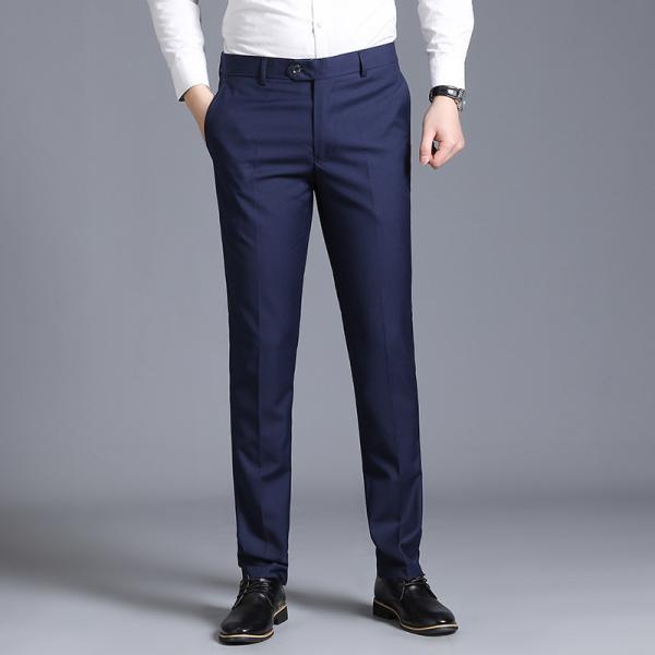 Anti-Shrink Loose Straight Men's Leisure Trousers for Business and Formal Occasions