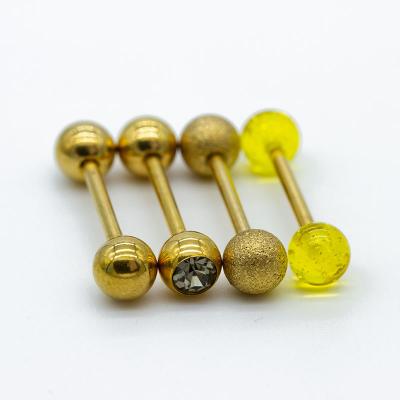 Grânulos acrílicos 4pcs pela lua 14G dourada perfurando da joia 16mm do anel ajustado da língua